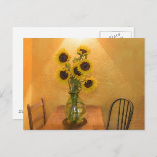 Carte Postale Sunflowers in vase on table 2 (Devant / Derrière)
