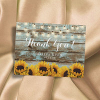 Sunflowers String Lights Vintage Mariage Merci