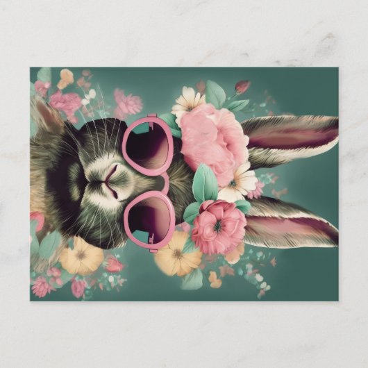Carte Postale Sunglass Spring Elegance avec She Bunny (Devant)