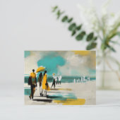 Carte Postale Sunlit Stroll – Abstract Figures In Open Light (Debout devant)