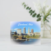Carte Postale Sunny Cleveland River Skyline (Debout devant)