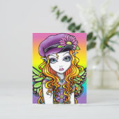 Carte postale "Sunny" Cute Rainbow Butterfly Fairy (Debout devant)