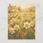 Carte Postale Sunny Daffodils - Pastel Painting Style Art (Devant)