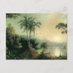 Carte Postale Sunrise au Nicaragua, tableau de M.J. Heade