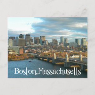 Carte Postale Sunrise Boston Massachusetts Skyline - États-Unis
