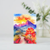 Carte Postale Sunrise Colorée Mountain Wall Art (Debout devant)