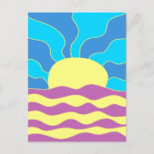 Carte Postale Sunrise et Waves Art Abstrait (Devant)