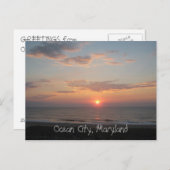 Carte Postale "Sunrise - Ocean City, Maryland" (Devant / Derrière)