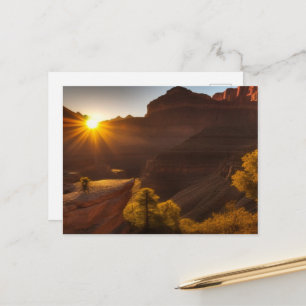 Carte Postale Sunrise Over a Canyon Postcard