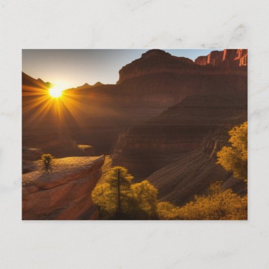 Carte Postale Sunrise Over a Canyon Postcard (Devant)