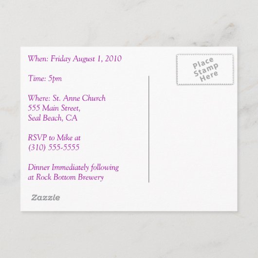 Carte postale Sunset (Dos)