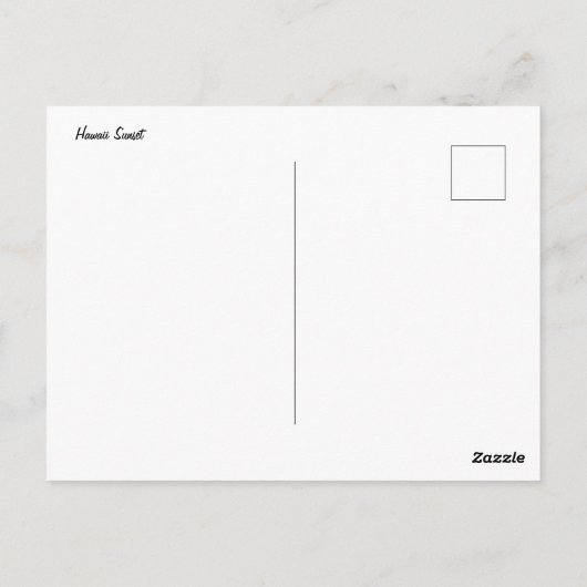 Carte postale Sunset (Dos)