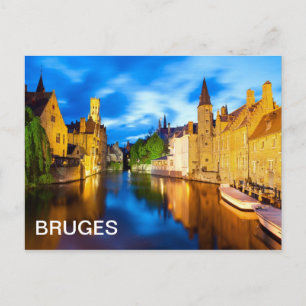 Carte Postale Sunset à Bruges. Belgique