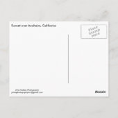 Carte postale Sunset Anaheim (Dos)