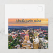 Carte Postale Sunset Asheville Caroline du Nord (Devant / Derrière)