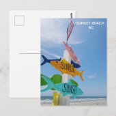 Carte Postale Sunset Beach Pier Caroline du Nord Voyage (Devant / Derrière)