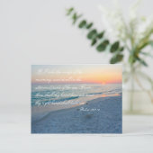 Carte Postale Sunset Beach Scripture Psaumes 139:9-10 Inspiratio (Debout devant)