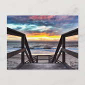 Carte Postale Sunset Beach Vue de Rustic Wood Deck (Devant)