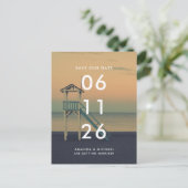 Carte Postale Sunset Beach Wedding Save the Date  (Debout devant)