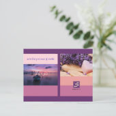 Carte Postale Sunset Color Palette Stripe Photo monogram (Debout devant)