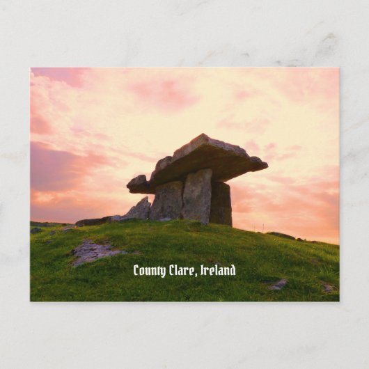 Carte Postale Sunset Comté Clare Dolmen (Devant)