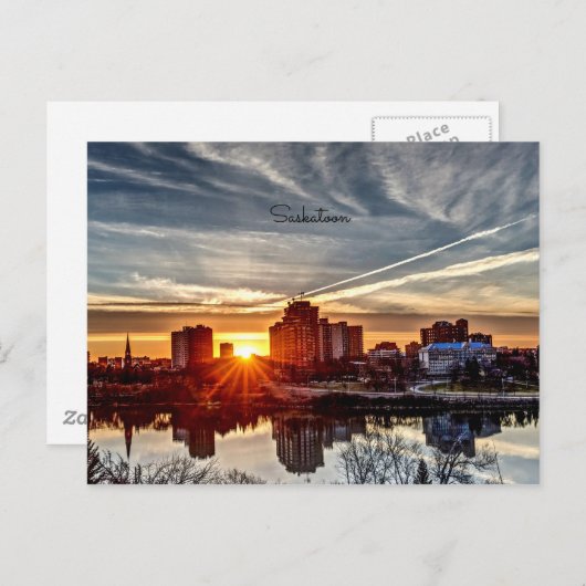 Carte Postale Sunset de Saskatoon (Devant / Derrière)