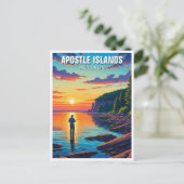 Carte Postale Sunset des îles Apôtres du Wisconsin (Debout devant)