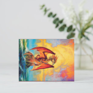 Carte Postale Sunset Dragon - Magique Imaginaire A