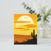 Carte Postale Sunset du désert du sud-ouest avec Cactus (Debout devant)