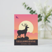 Carte Postale Sunset du parc national vintage Yellowstone (Debout devant)