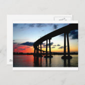Carte Postale Sunset du pont de San Diego (Devant / Derrière)