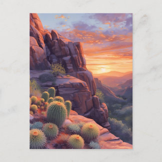 Carte postale Sunset du Southwestern Desert Canyon
