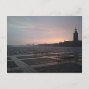 Carte Postale Sunset in rain over Stockholm City Hall