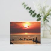 Carte postale Sunset Lake Michigan (Debout devant)