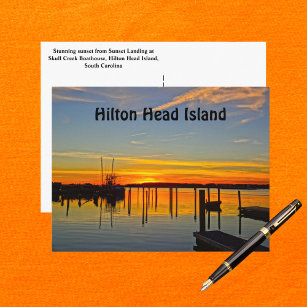 Carte Postale Sunset Landing Skull Creek Boathouse Hilton Head