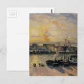 Carte Postale Sunset, Le Port de Rouen (Bateaux à vapeur) par Ca (Devant / Derrière)