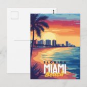 Carte Postale Sunset Miami Beach | La côte florentine vibrante (Devant / Derrière)
