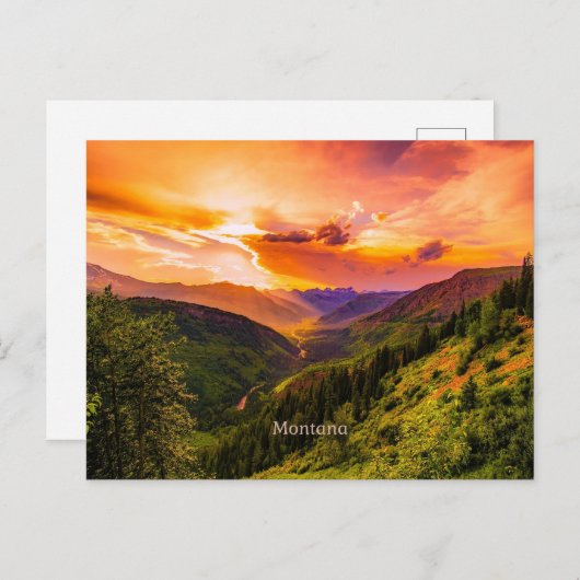 Carte Postale Sunset Montana (Devant / Derrière)