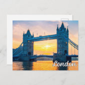 Carte Postale Sunset Over London, Angleterre, Royaume-Uni (Devant / Derrière)