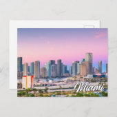 Carte Postale Sunset Over Miami, Floride, États-Unis (Devant / Derrière)