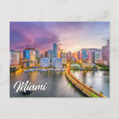 Carte Postale Sunset Over Miami, Floride, États-Unis (Devant)