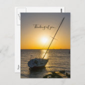 Carte Postale Sunset Sailboat naufrage Gulf Breeze Penser (Devant / Derrière)