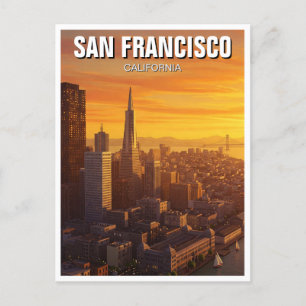 Carte Postale Sunset San Francisco Skyline California Travel