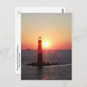 Carte Postale Sunset Sand Island Lighthouse (Devant / Derrière)