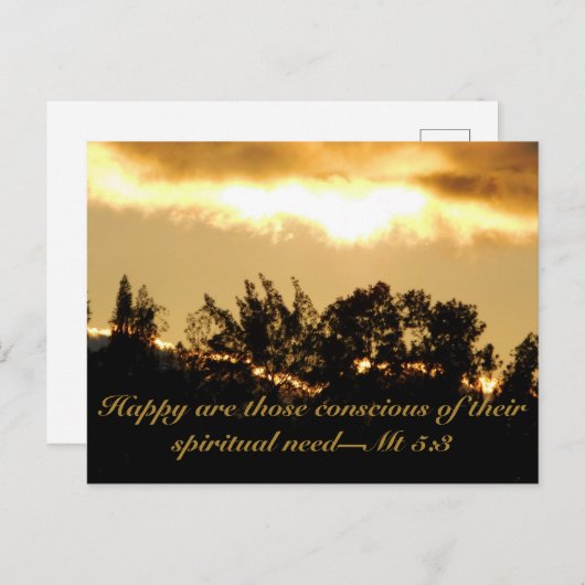 Carte Postale Sunset Scripture text (Devant / Derrière)
