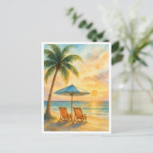 Carte postale Sunset Serenity Beach (Debout devant)