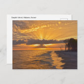 Carte Postale Sunset Sunbeams sur l'île Dauphin, Alabama (Devant / Derrière)