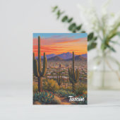 Carte Postale Sunset Tuscon Skyline Arizona Travel (Debout devant)