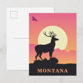Carte Postale Sunset Vintage voyage Montana (Devant / Derrière)