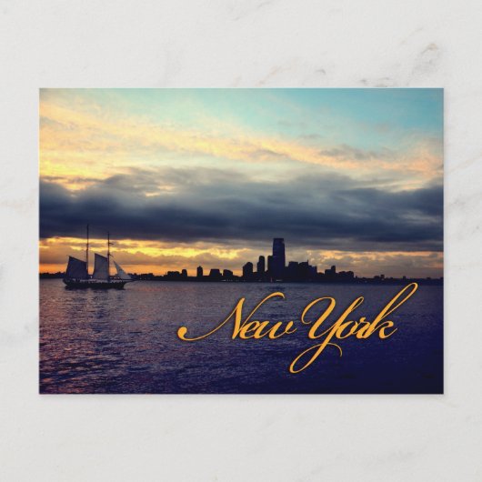Carte postale Sunset Waterfront New York (Devant)